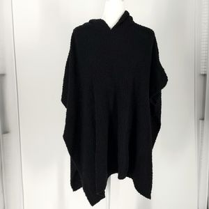 Charter Club Women's Black Poncho with Hood one size,